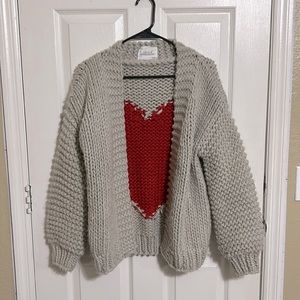 Chicwish Key To My Heart Knit Cardigan, Small-Medium size